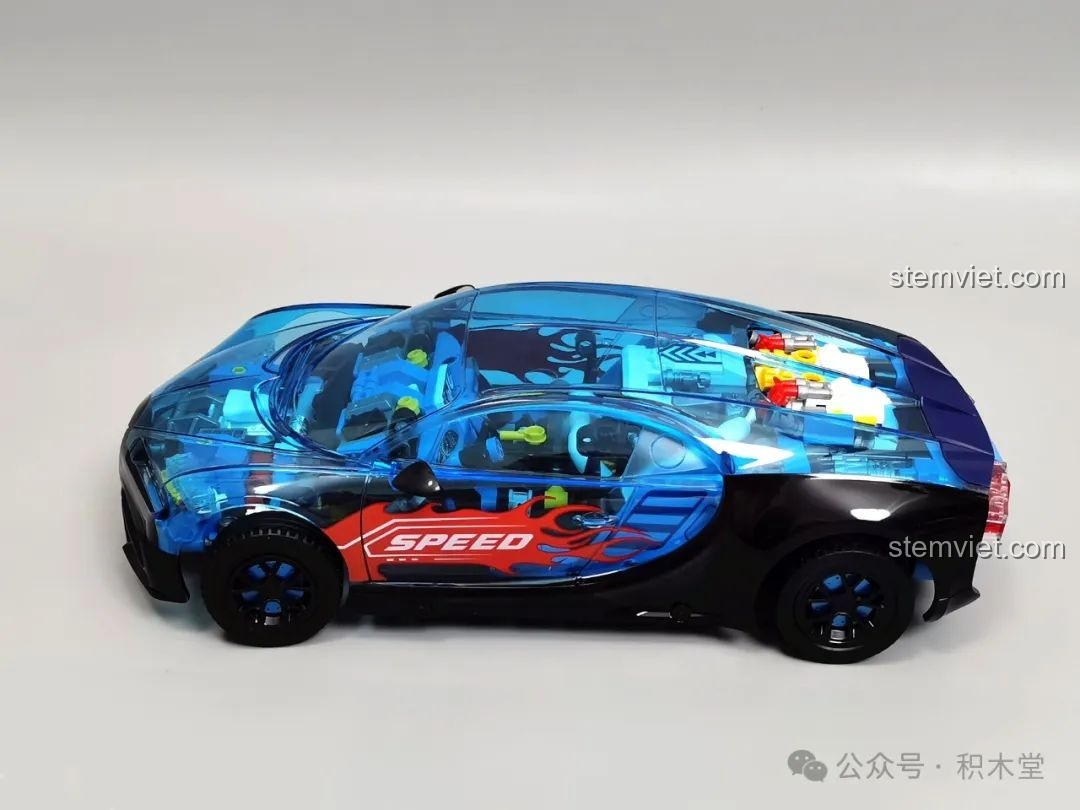 Ảnh 32 của bộ lắp ráp JAKI JK8808 Siêu Xe Khái Niệm Phantom, thành phẩm góc thấp. Đây là một bộ đồ chơi Mô hình siêu xe JK 8808 đáng tiền.