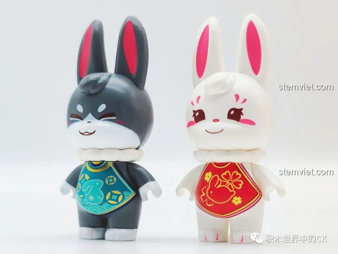 Mô hình Keeppley K19905 Bộ Lắp Ráp May Mắn Đến Xuân Quý Mão hoàn chỉnh với đầy đủ linh vật và phụ kiện.