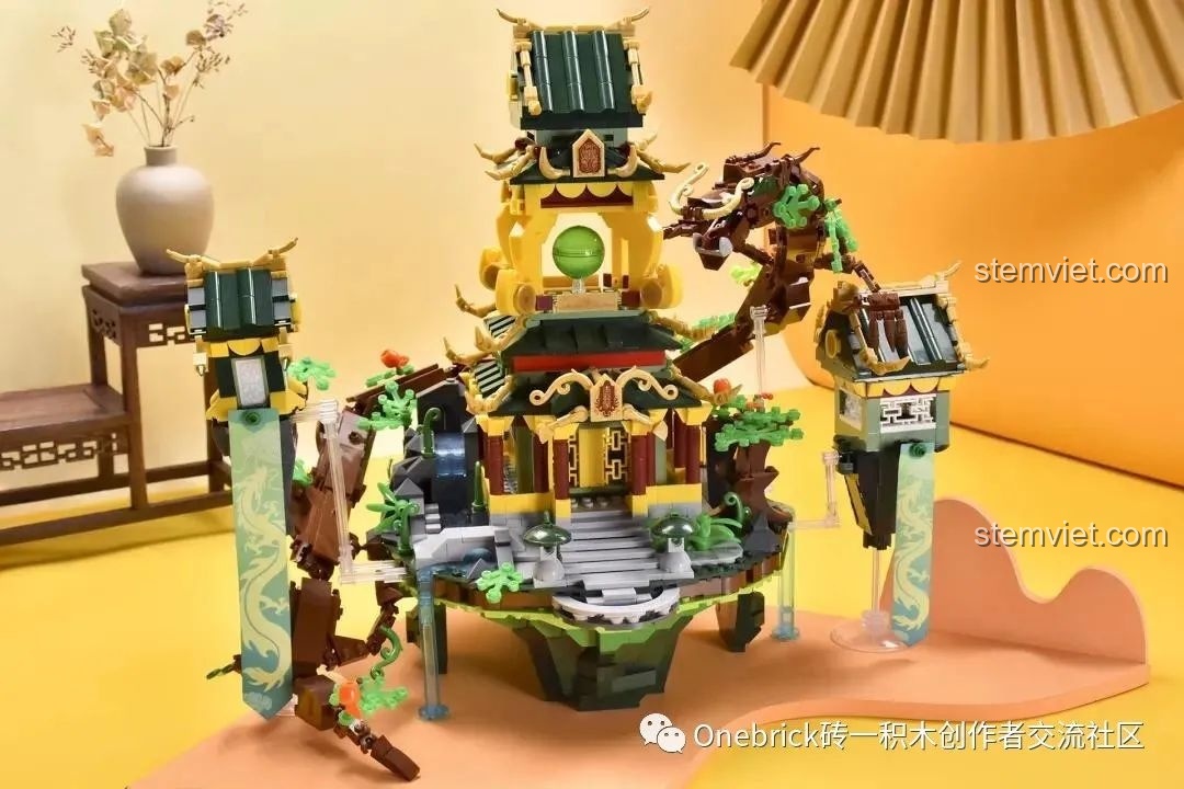 Mô hình Thanh Long Các Sluban M38B0936 hoàn chỉnh, đồ chơi lắp ráp kiến trúc cổ phong tuyệt đẹp, sẵn sàng trưng bày.