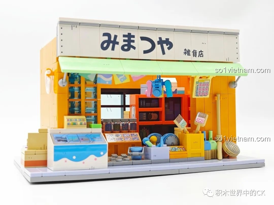 Mô hình Tiệm Tạp Hóa Maruko của Wekki sau khi hoàn thành, với đầy đủ chi tiết và màu sắc sống động.