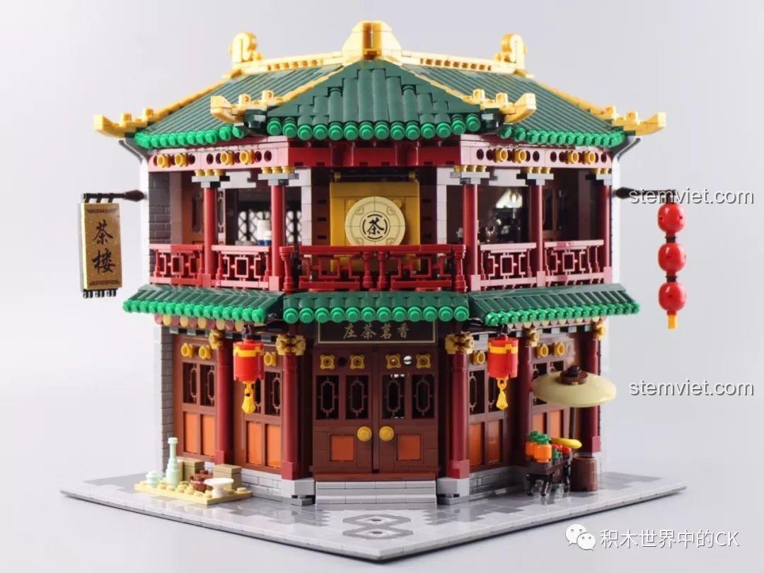 Mô hình Trà Quán Hương茗 XB-01021 hoàn chỉnh nhìn từ góc chính diện, vô cùng đẹp mắt.