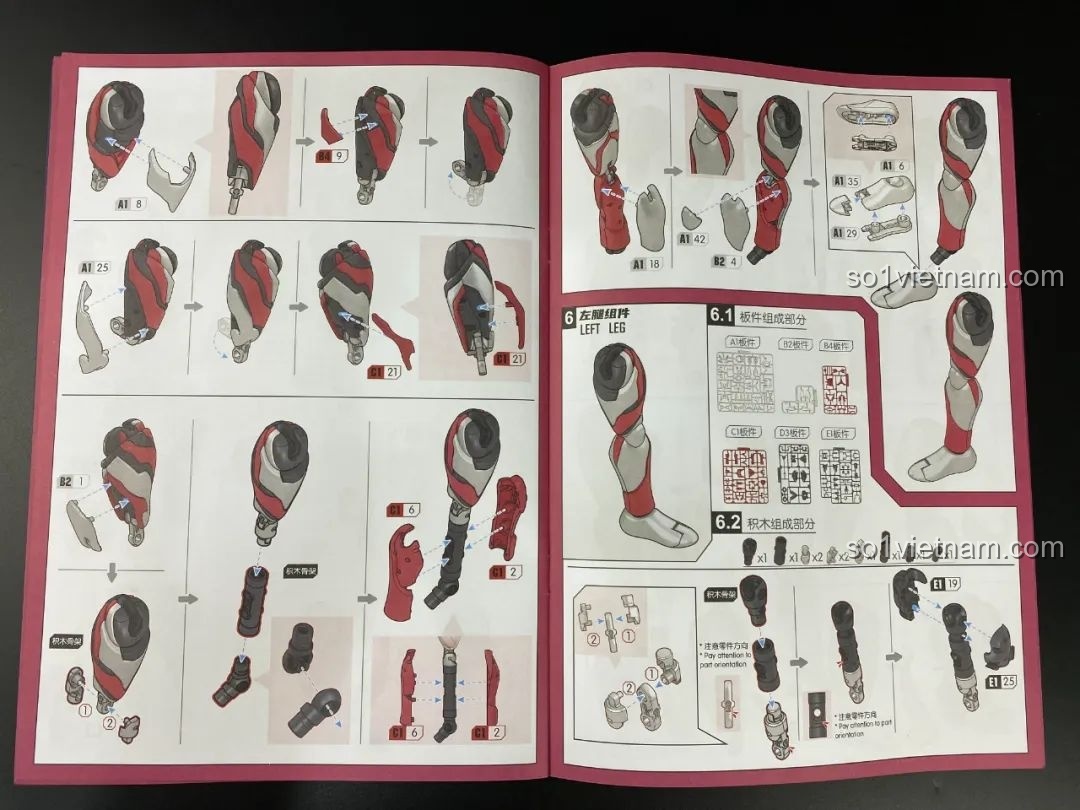 Quá trình lắp ráp phần tay của mô hình Ultraman Geed BLOKEES