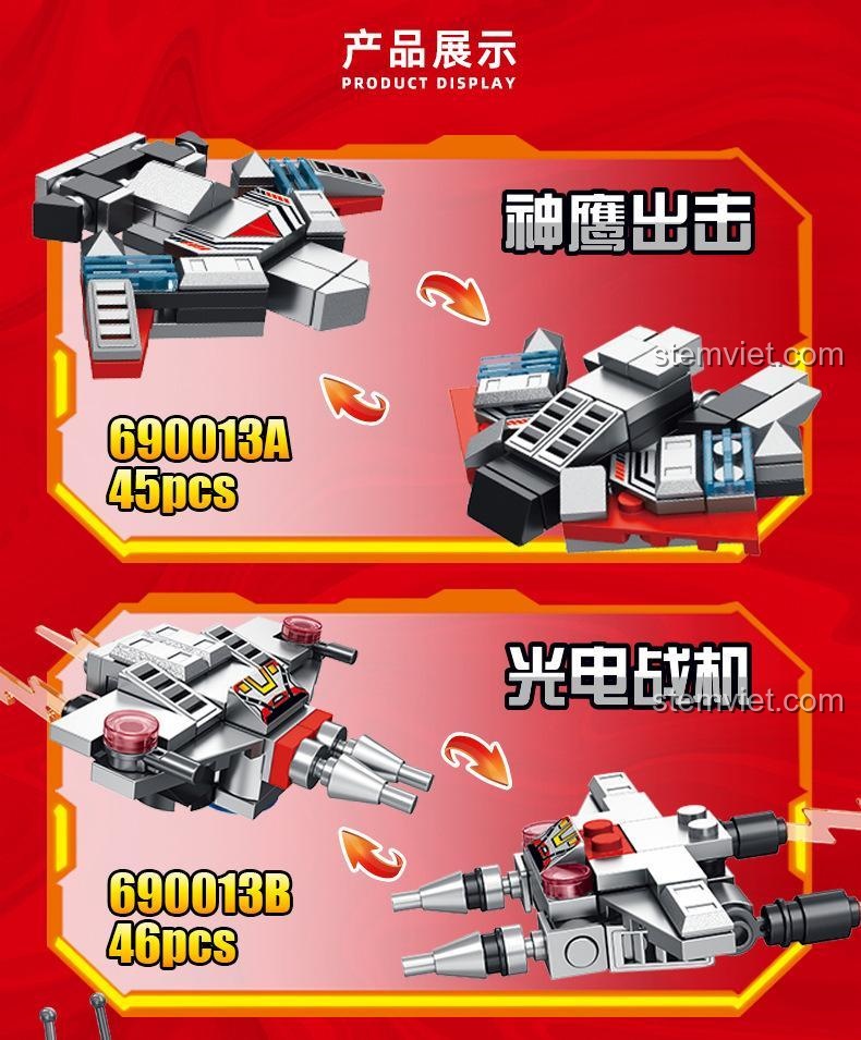 Mô hình Ultraman và các chiến cơ từ Panlos Brick 690013A