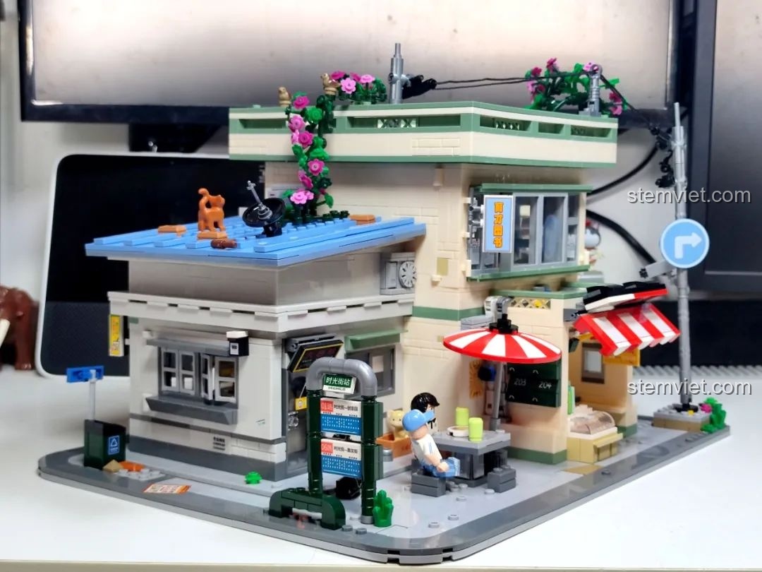 Mô hình Wekki 516954 hoàn chỉnh, nhìn từ trên cao, bao quát toàn bộ khu phố.