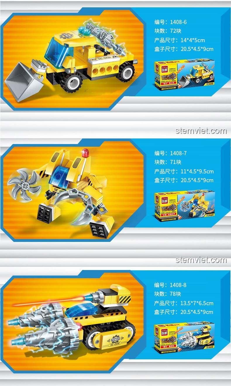 Mô hình xe lu của bộ đồ chơi Xe chiến đấu 1408-8