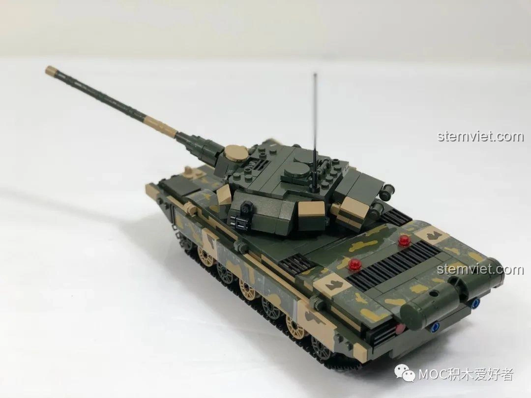 Mô hình xe tăng chủ lực 99A COGO 13384 đã hoàn thành, nhìn từ trên xuống, tổng thể thiết kế.