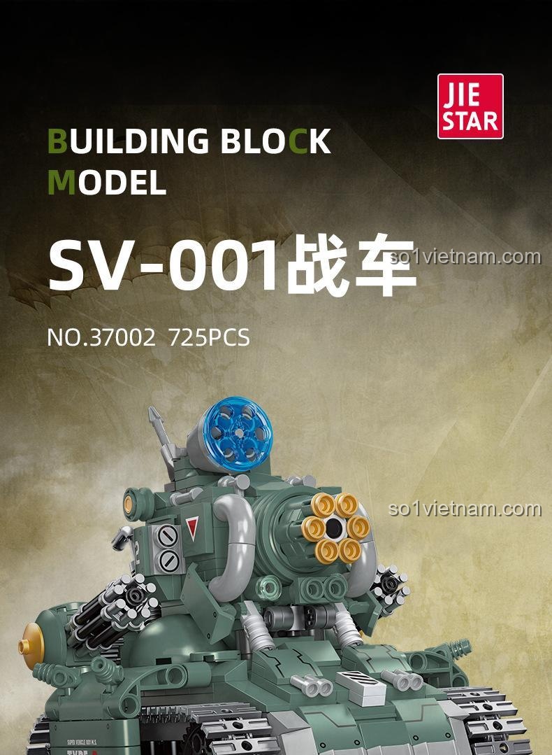 Mô hình xe tăng chiến đấu SV-001 JIESTAR 37002 nhìn từ bên trái