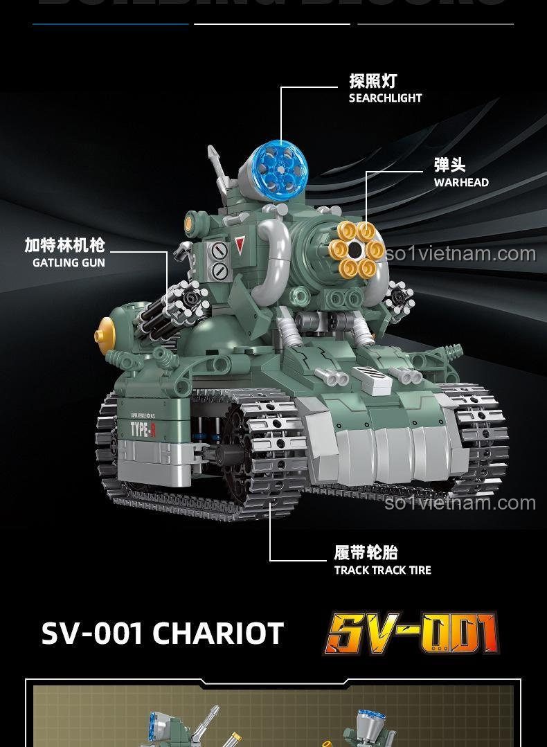 Mô hình xe tăng chiến đấu SV-001 JIESTAR 37002 nhìn từ phía sau