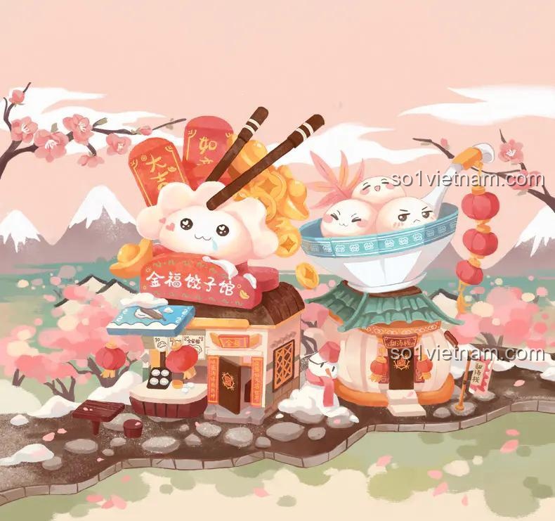 Toàn cảnh mô hình Tiệm Bánh Bao Hương Cảng và Tiệm Nước Ngọt