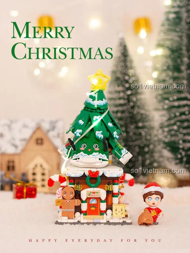 Trải nghiệm bộ đồ chơi Cảnh Quan Phố Giáng Sinh: Cây Thông Lung Linh 801006 trong không khí Giáng Sinh ấm áp