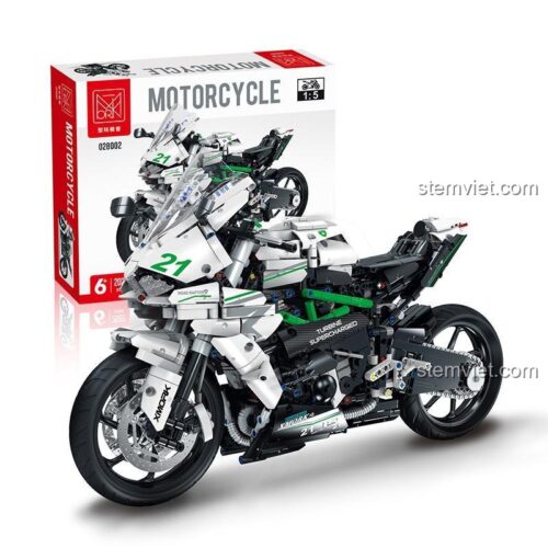 Hộp bộ lắp ráp MORK 028002 Siêu mô tô Kawasaki H2, món quà sinh nhật ý nghĩa cho bé trai đam mê tốc độ.