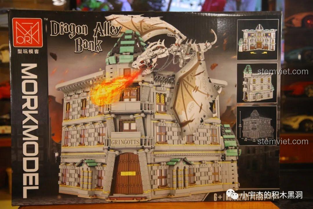 Hộp bộ lắp ghép MORK 032101 Ngân hàng Gringotts và Rồng bụng sắt Ukraine - Hẻm Xéo, đồ chơi lắp ráp Ngân hàng phù thủy cho bé trai, bé gái 6 tuổi, giá tốt.