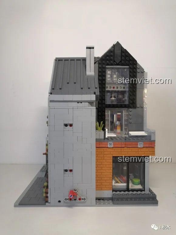 MORKMODEL 011001 Bộ lắp ghép Thư viện Hiện đại - Chi tiết các kệ sách và sách