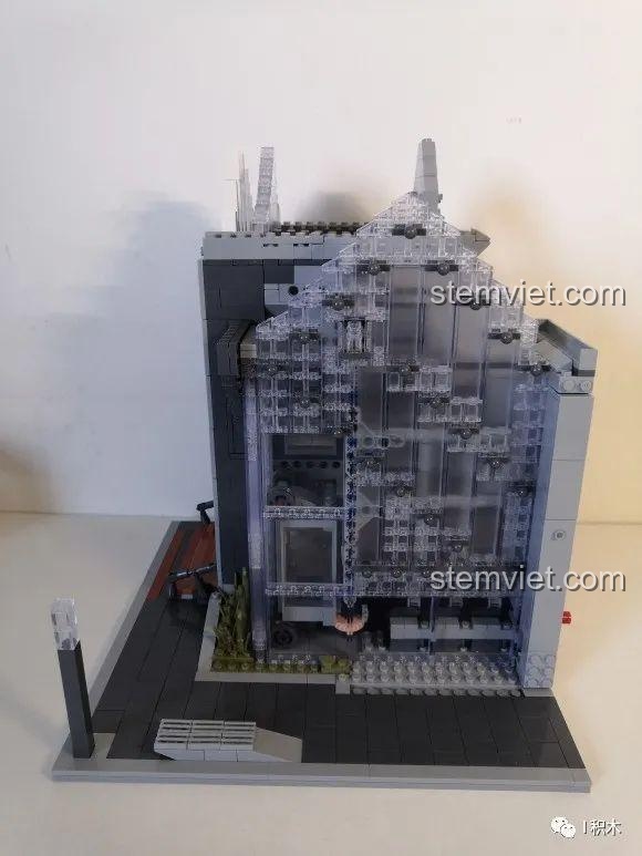 MORKMODEL 011001 Bộ lắp ghép Thư viện Hiện đại - Chi tiết thang máy và các bánh răng