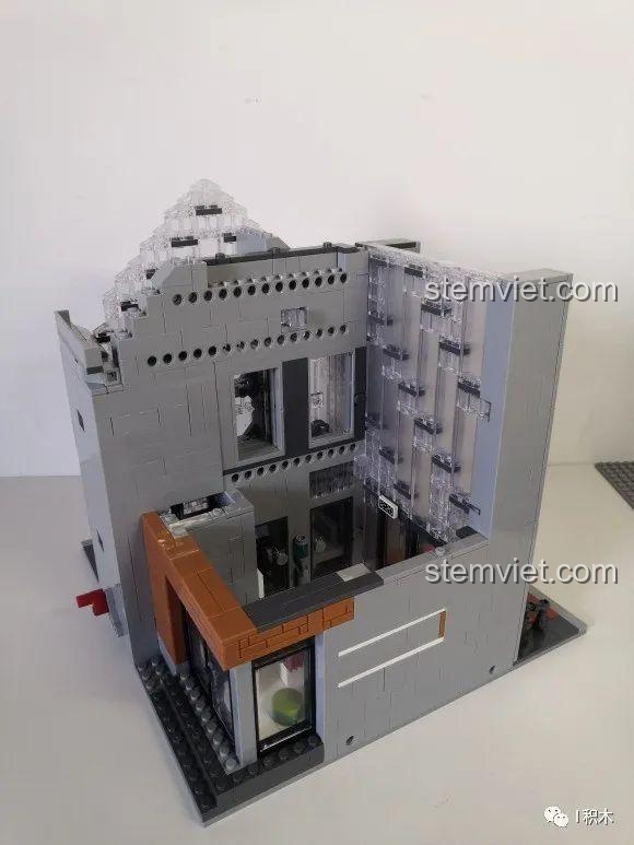 MORKMODEL 011001 Bộ lắp ghép Thư viện Hiện đại - Chi tiết thang máy và các tầng