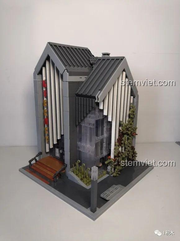 MORKMODEL 011001 Bộ lắp ghép Thư viện Hiện đại - Mô hình hoàn chỉnh từ góc nhìn bên trái