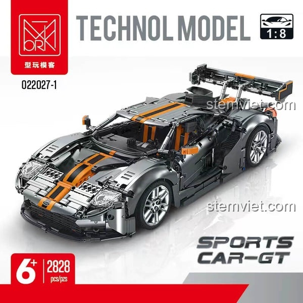 Ảnh hộp của bộ xếp hình MORKMODEL 022027, mô hình Xe đua Ford GT tỉ lệ 1:8 với 2828 chi tiết, chất lượng cao.