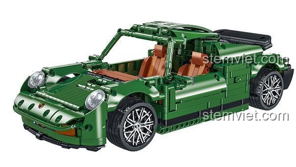 Mô hình Xe Đua Porsche 1970 màu xanh lá cây, mã 023013-3 của MORKMODEL. Bộ lắp ráp 1365 chi tiết cho bé trai.