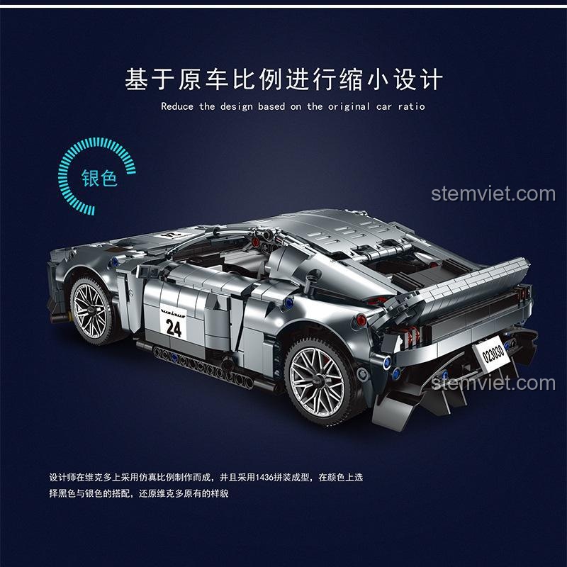 Mô hình xe Aston Martin Victor MORKMODEL 023030-1, thiết kế dựa trên tỉ lệ xe thật, màu bạc, đồ chơi lắp ráp chất lượng cao