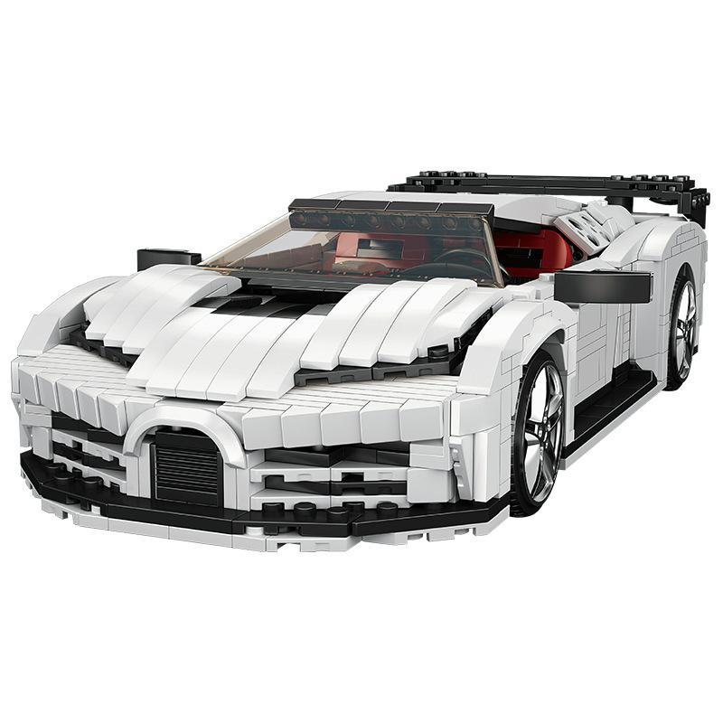 bộ lắp ráp Bugatti Centodieci, đồ chơi mô hình Siêu xe Bugatti Centodieci, mô hình siêu xe màu trắng, phù hợp con trai 8 tuổi trở lên, chất lượng cao