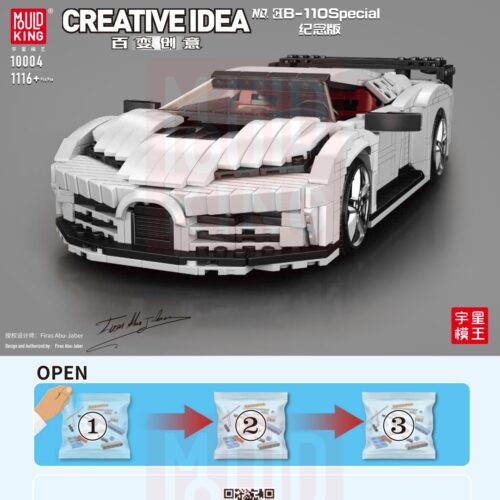 Mô hình Bugatti Centodieci Mould King 10004 - sách lắp ghép Mould King 10004 Bugatti Centodieci