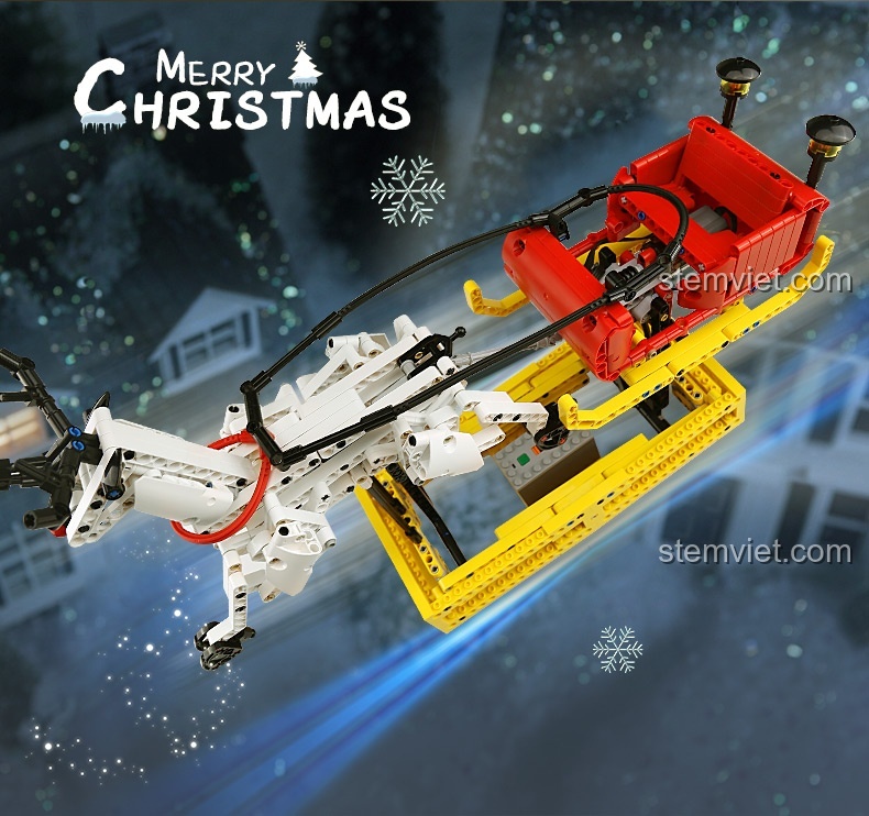 Chi tiết đồ chơi mô hình xe tuần lộc kéo Mould King 10010, chất lượng cao, giá tốt.