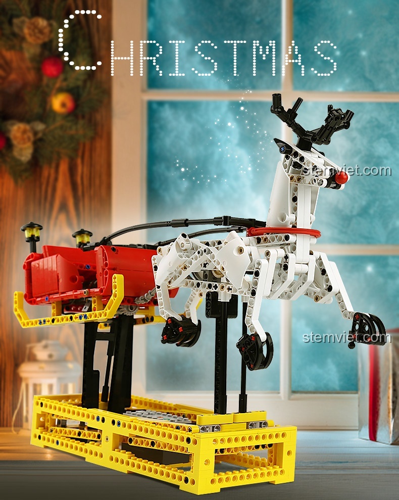 Sử dụng đồ chơi lắp ráp Mould King 10010 để trang trí Giáng sinh, tạo không khí lễ hội ấm cúng.