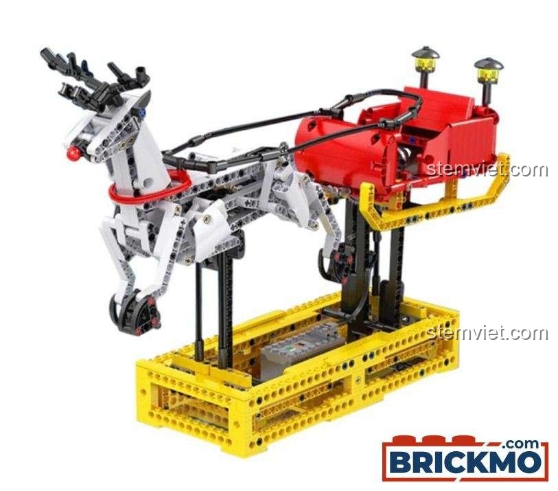 Vỏ hộp chính diện của đồ chơi mô hình Tuần lộc và xe trượt tuyết Giáng sinh 10010.