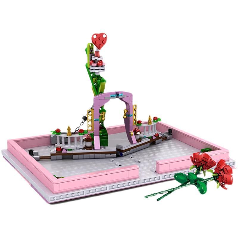 Hộp và các chi tiết của đồ chơi mô hình Sách Cầu Hôn 10022, quà tặng ý nghĩa cho người yêu.