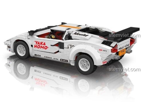 Mô hình xe đua Lamborghini Countach 10045 sau khi lắp ráp, chi tiết tinh xảo, giá rẻ.