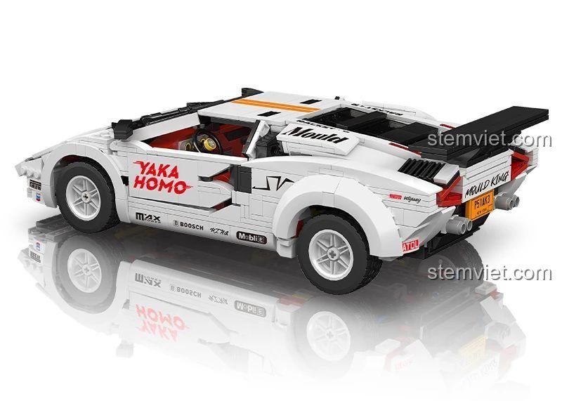Mô hình xe đua Lamborghini Countach 10045 sau khi lắp ráp, chi tiết tinh xảo, giá rẻ.