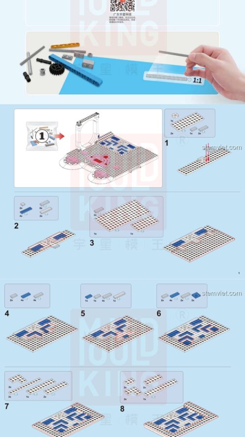 Lâu đài Băng Giá Mould King 11008 hướng dẫn lắp ghép Mould King 11008 Lâu đài Nữ hoàng Băng giá