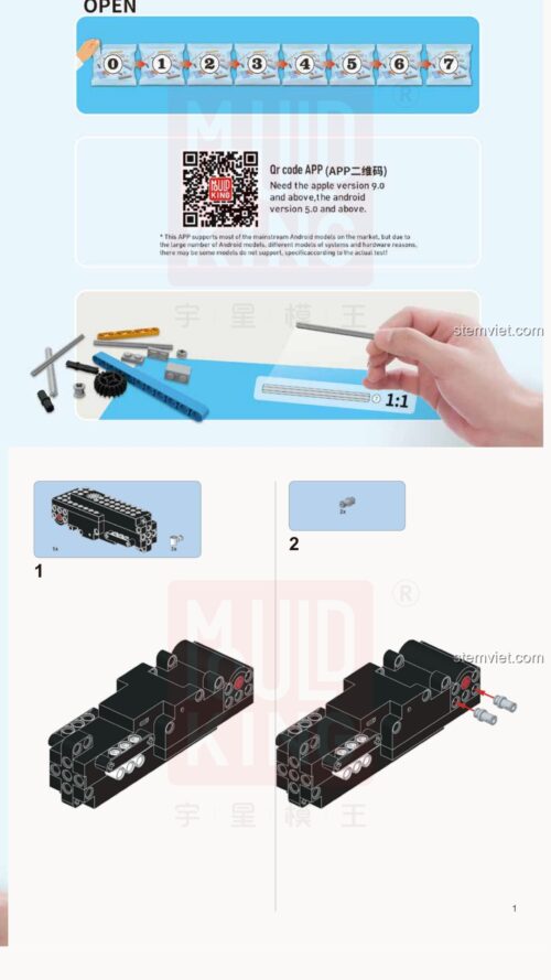 Xe bánh xích địa hình Mould King 13025 hướng dẫn Mould King 13025 Xe địa hình điều khiển từ xa