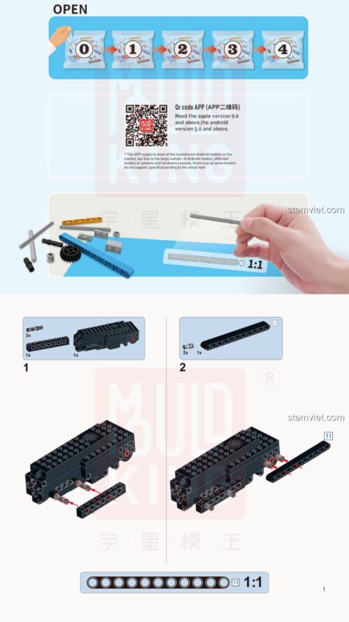 Sách Hướng Dẫn Lắp Ráp Xe Đua Địa Hình Điều Khiển Từ Xa Mould King 13036, Sách Lắp Ghép Mould King 13036 Xe Ráp Điều Khiển, Hướng Dẫn Mould King 13036 Xe Đua Địa Hình Điều Khiển Từ Xa, Hướng Dẫn Lắp Ghép Mould King MK13036 Xe Địa Hình Bánh Xích