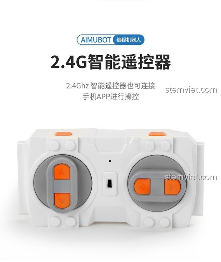 Bộ điều khiển từ xa 2.4G đi kèm với bộ lắp ráp Robot Aimubot Mould King 13063, cung cấp thêm một phương thức điều khiển thông minh. Đồ chơi mô hình giá tốt.