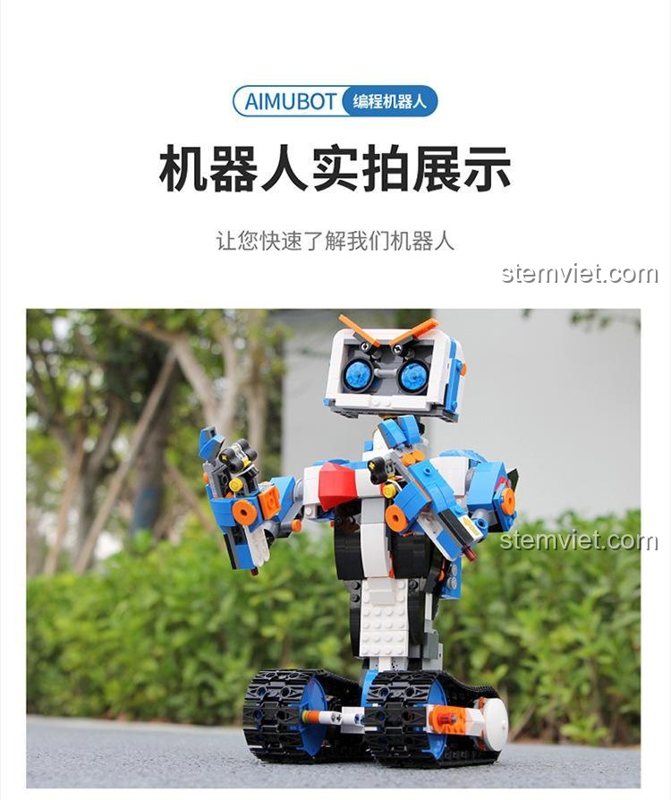 Hình ảnh thực tế của Robot Aimubot 13063, cho thấy sản phẩm sau khi lắp ráp hoàn chỉnh. Bộ lắp ráp chất lượng cao từ Mould King.
