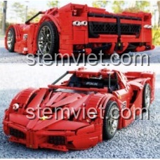 Ảnh review người dùng chụp bộ lắp ráp Kiệt tác công nghệ FXX trên sàn gỗ, màu đỏ nổi bật.