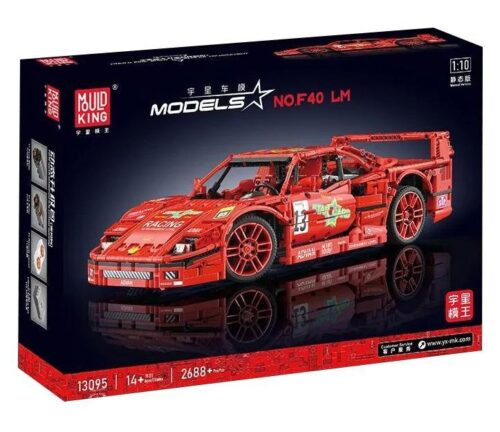 Hộp bộ lắp ráp Ferrari F40 LM Mould King 13095 màu đỏ, siêu xe thể thao dành cho bé trai 14 tuổi trở lên, chất lượng cao, giá tốt.