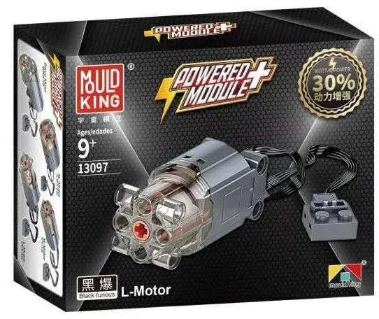 Hộp bộ đồ chơi Động cơ L-Motor Mould King 13097 Black Furious tăng 30% sức mạnh, phù hợp bé trai 9 tuổi, giá tốt.