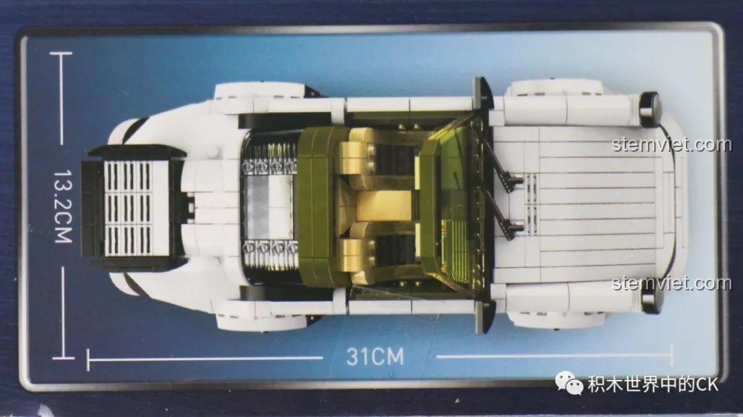 Ảnh kích thước chi tiết của Xe thể thao Porsche 911 Targa mui trần 13103, dài 31cm và rộng 13.2cm.