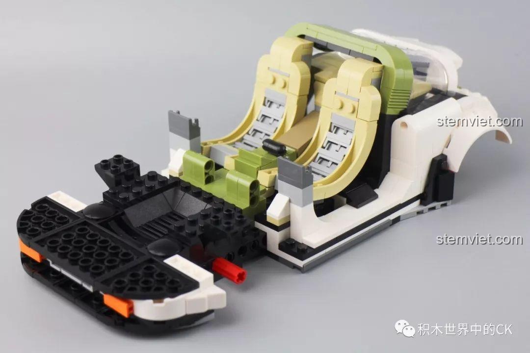 Hoàn thiện phần nội thất và thân sau của bộ đồ chơi Mô hình xe Porsche 911 Targa.