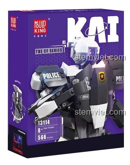 Hộp đồ chơi lắp ghép Mould King 13114 Robot KAI, bộ lắp ghép robot cảnh sát cho bé trai 8 tuổi, giá rẻ.