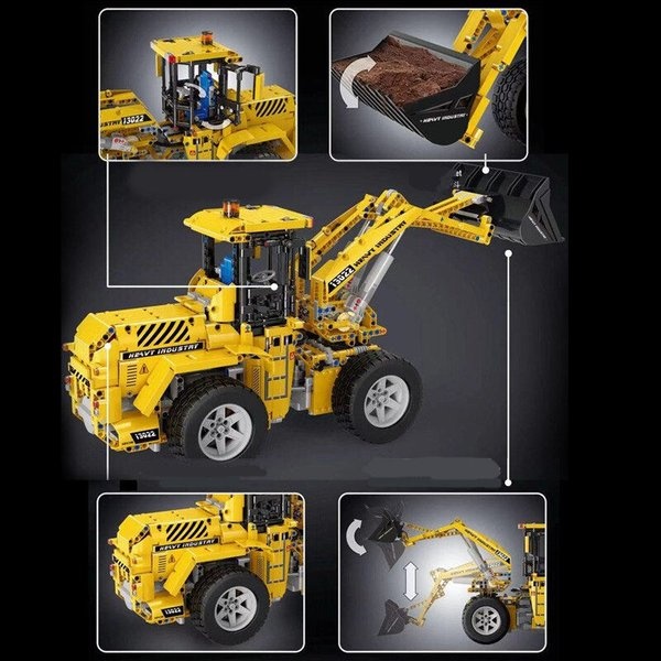 bộ lắp ráp Xe công trình hạng nặng Mould King 13122S điều khiển qua app điện thoại, 1582 chi tiết.