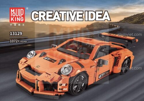 Chi tiết các tính năng của bộ lắp ráp Siêu xe Porsche GT3 RS Mould King 13129, cửa, capo, cốp mở được, bánh xe xoay, dành cho con trai 8 tuổi.