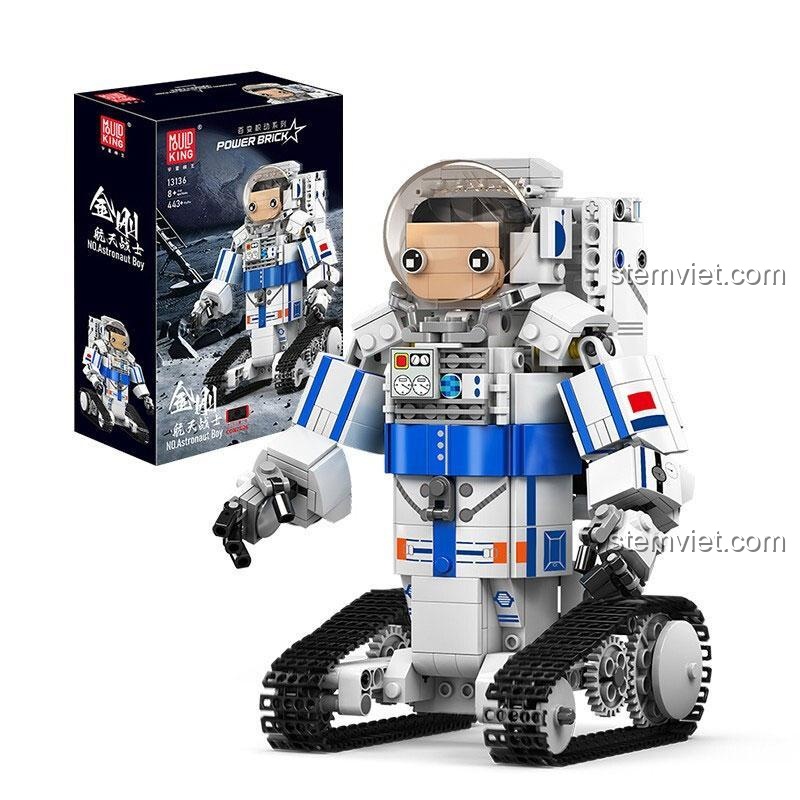 Đồ chơi mô hình Mould King 13136 Robot Phi Hành Gia Chiến Binh Không Gian với hộp sản phẩm, món quà ý nghĩa cho bé trai.