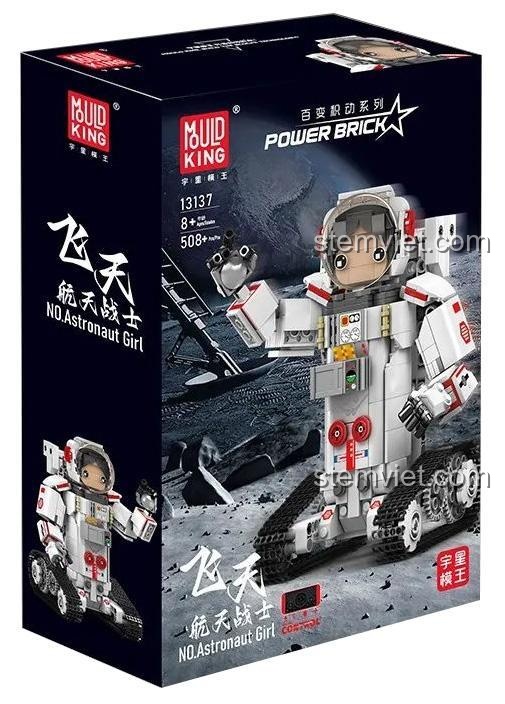 Hộp bộ lắp ghép Mould King 13137 Nữ Phi Hành Gia, đồ chơi xếp hình robot không gian, chất lượng cao cho bé gái
