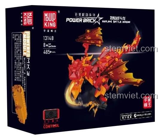 Hộp đồ chơi lắp ráp Mould King 13148 Rồng Chiến Đấu Lửa, bộ xếp hình 485 mảnh cho bé trai 8 tuổi, giá rẻ