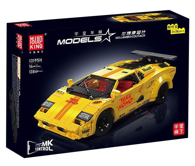 Hộp bộ lắp ráp Lamborghini Countach Mould King 13195 màu vàng, đồ chơi mô hình siêu xe điều khiển từ xa dành cho con trai 8 tuổi, chất liệu ABS cao cấp, giá tốt.