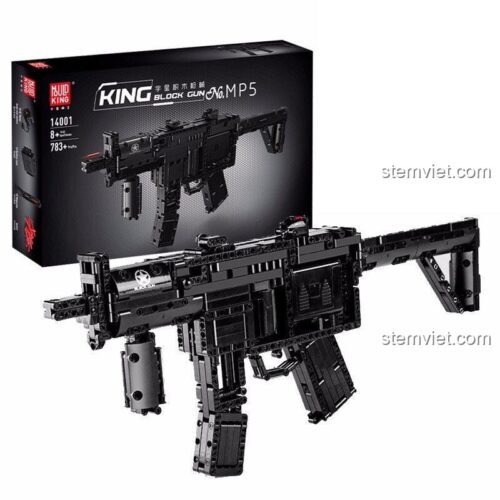 Chi tiết động cơ và đạn của bộ lắp ráp Súng tiểu liên MP5 Mould King 14001, đồ chơi hấp dẫn cho bé trai 8 tuổi.