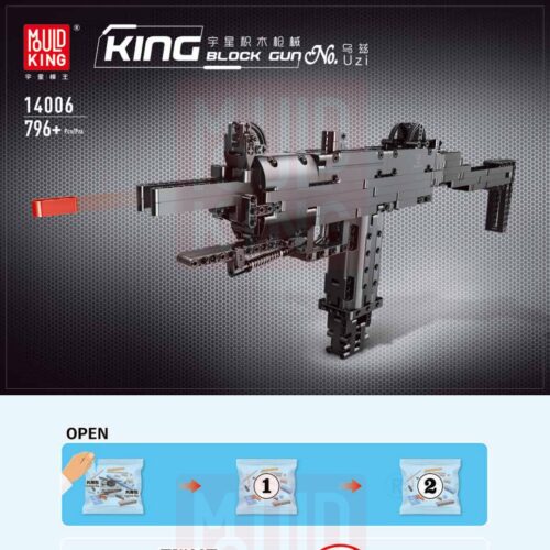 Súng Tiểu Liên Uzi Mini Mould King 14006 hướng dẫn lắp ráp Mould King 14006 Súng Đồ Chơi Uzi
